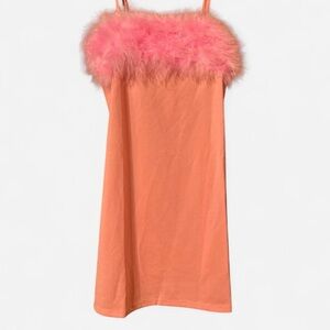 NWT Sugar Thrillz x Dolls Kill – Flirty N’ Thriving Marabou Dress (Pink)